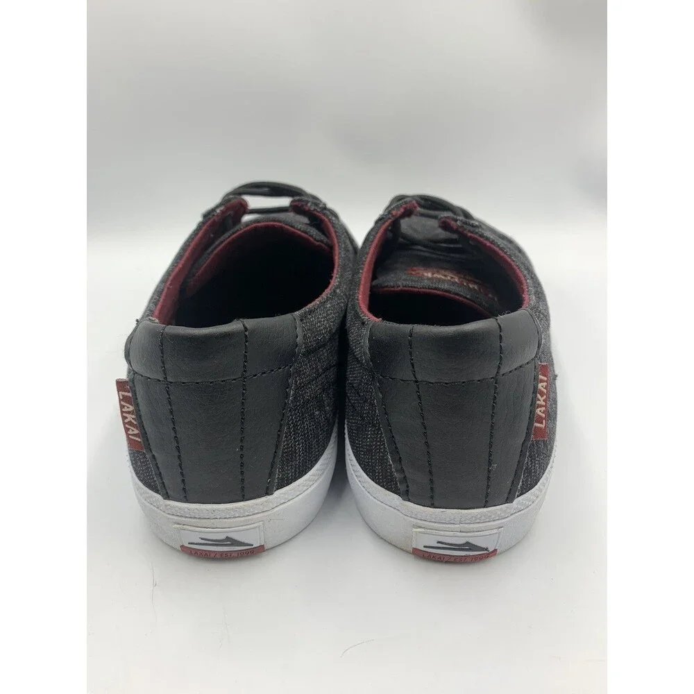 Lakai Skateboard Shoes Daly Black Textile Red Mens 8